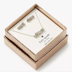 Kate Spade Ribbon Necklace Earrings Boxed Set
